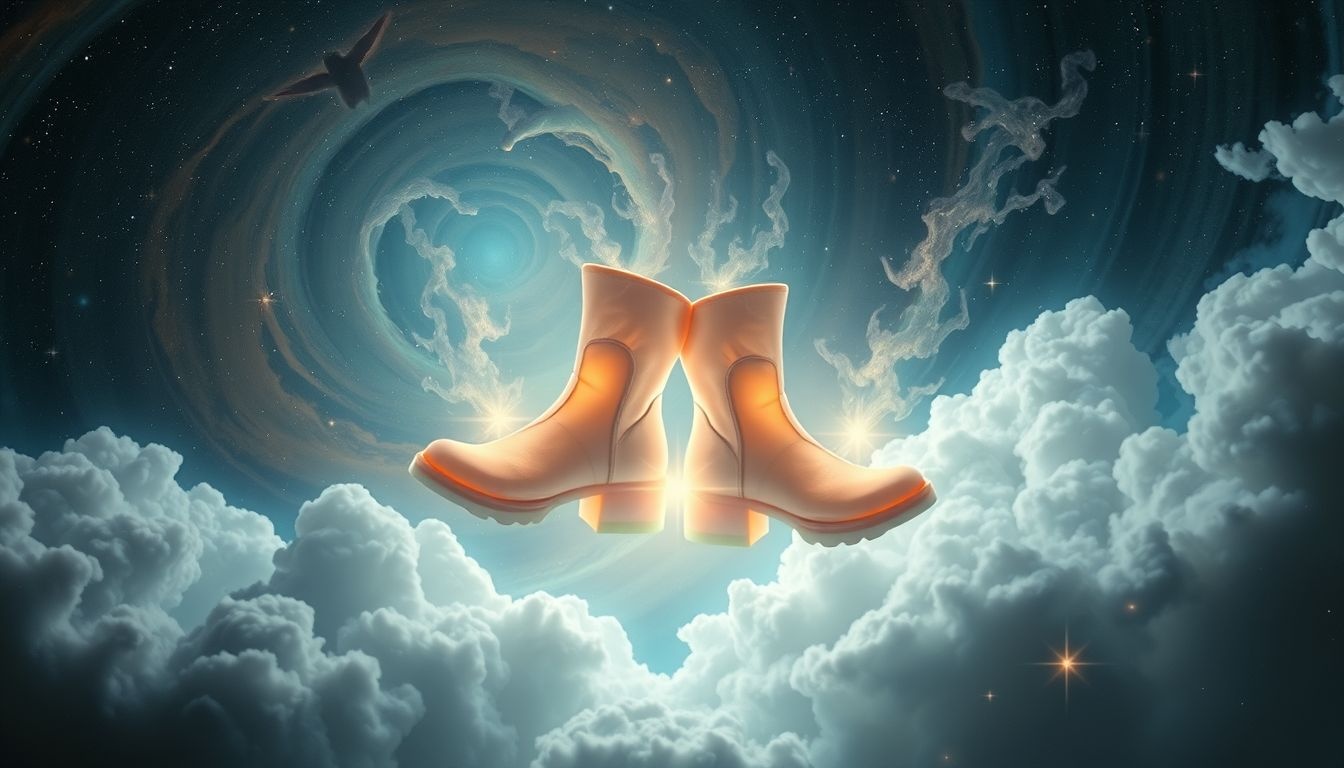 Te kleine berglaarzen symboliseren obstakels die persoonlijke groei belemmeren.