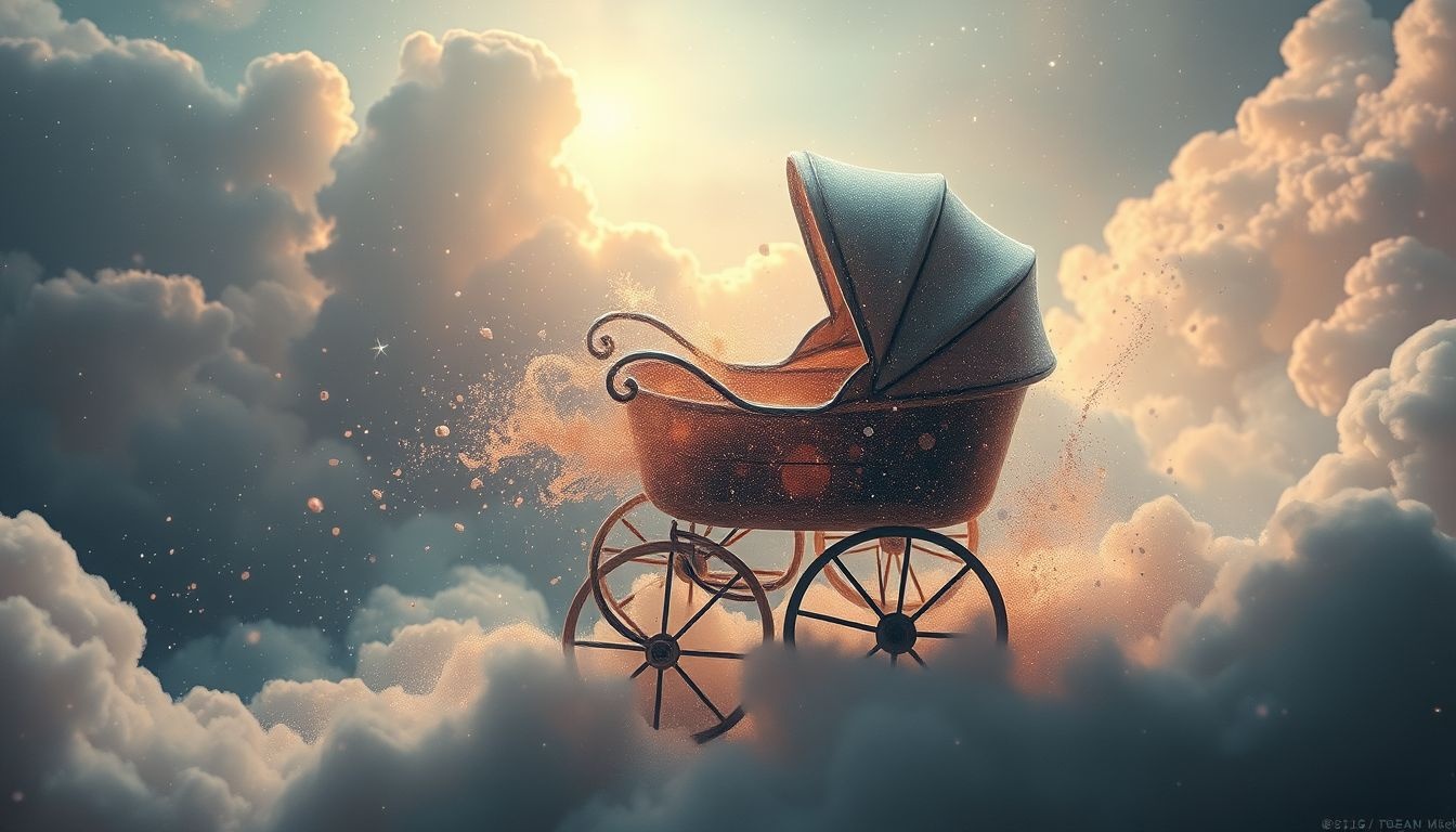 Een kapotte kinderwagen symboliseert blokkades in nieuwe levensfasen.