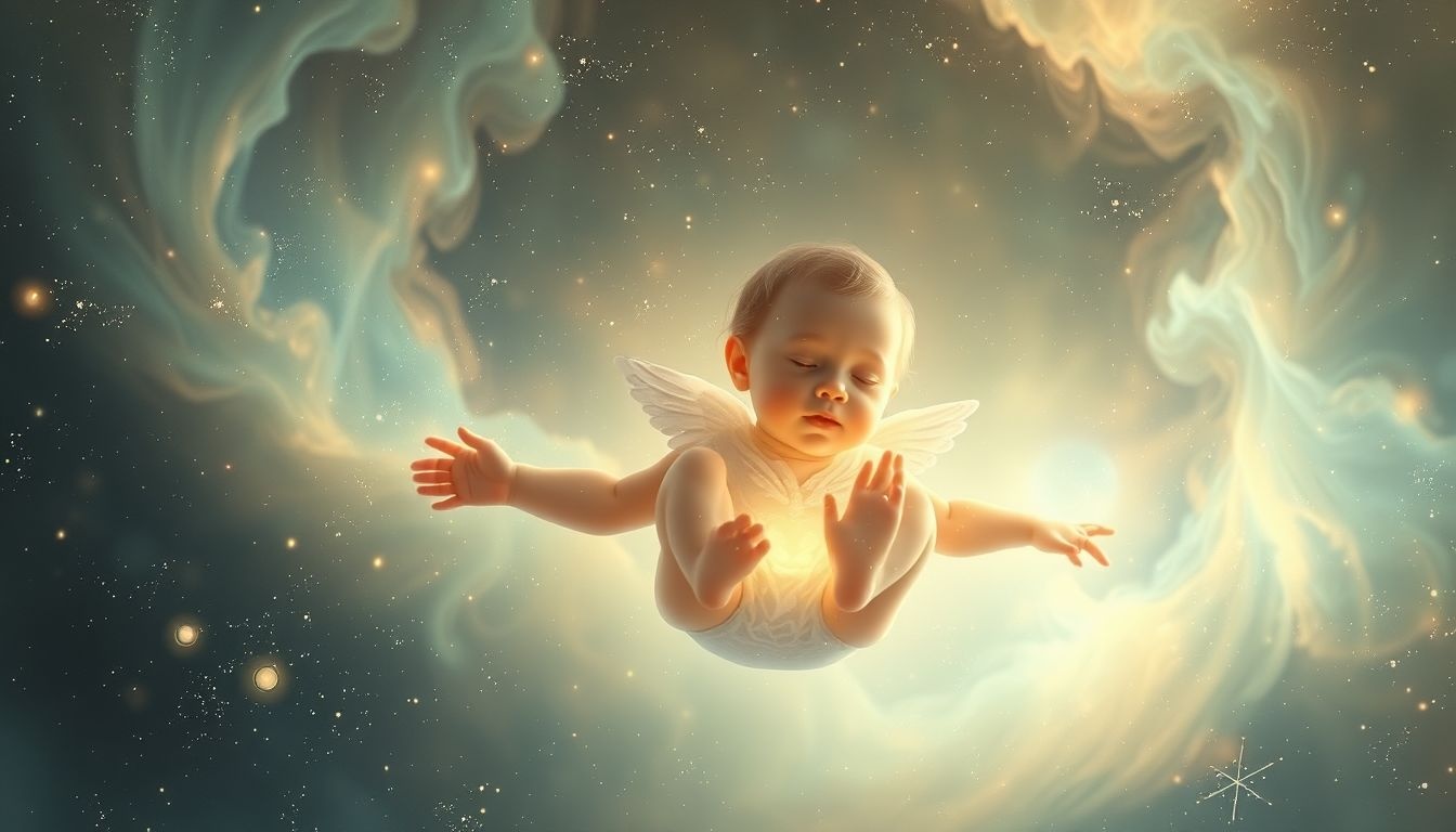 Een androgyne baby symboliseert nieuwe balans tussen mannelijk en vrouwelijk.