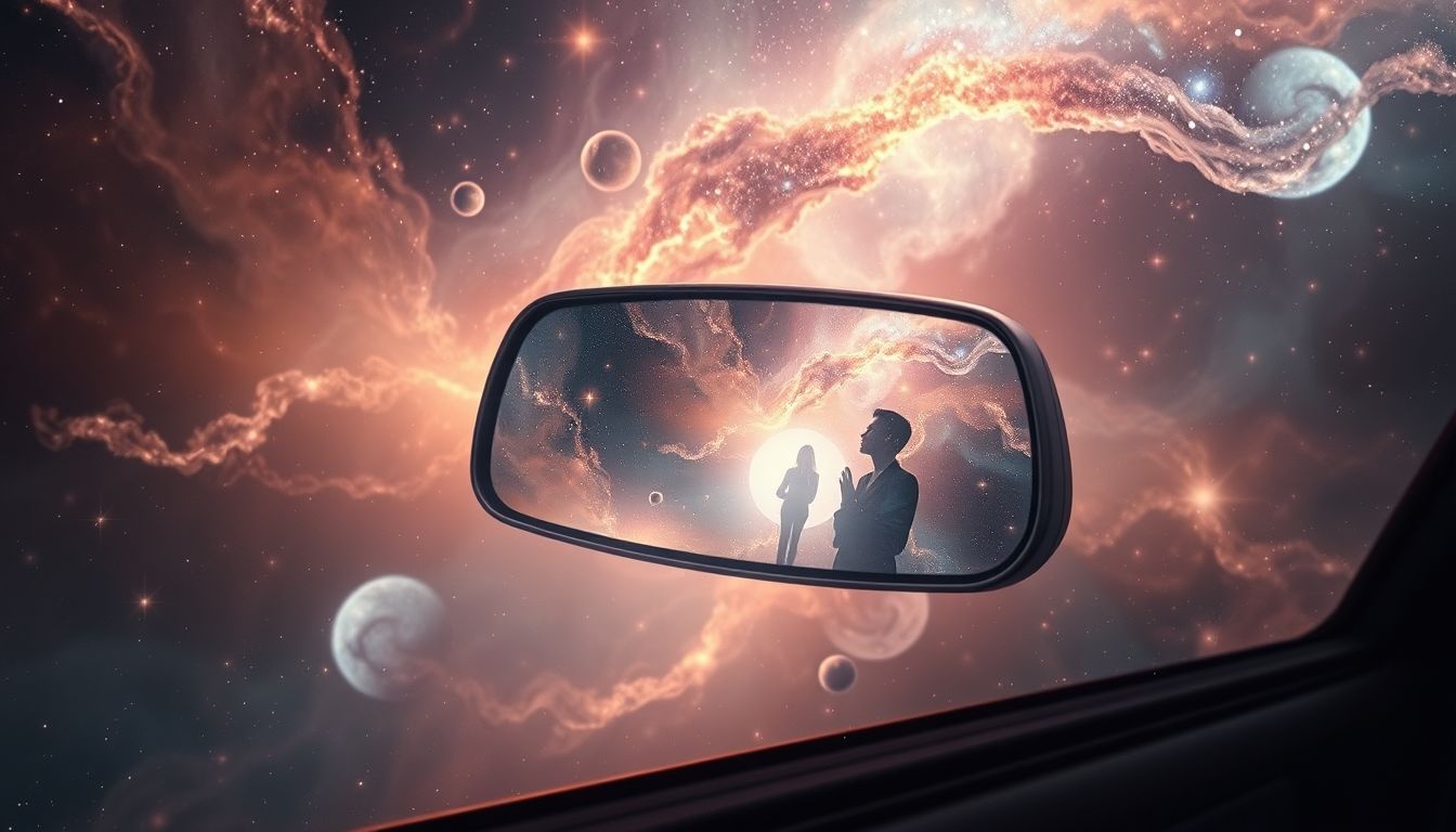 Dromen over achteruitkijkspiegels symboliseren vaak reflectie op vroegere keuzes.