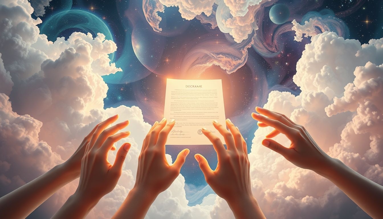 Dromen over ondertekende decreten symboliseren goedkeuring en erkenning.