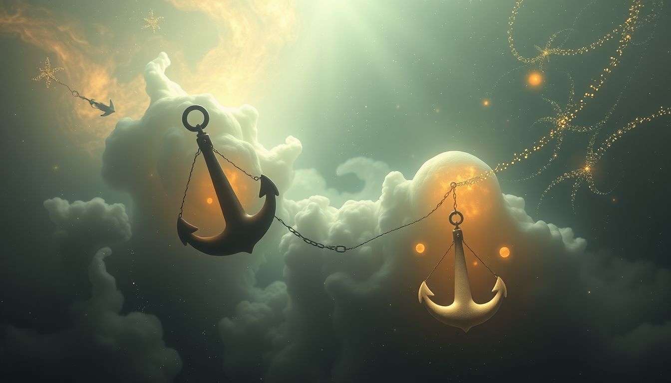 Dromen over gewichten als ankers symboliseren emotionele zwaarte en stabiliteit.