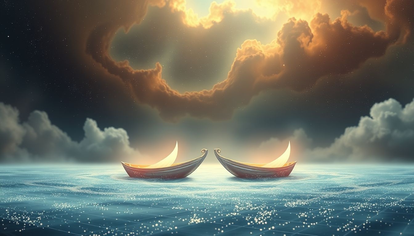 Dromen over twee boten symboliseren vaak keuzes en balans in relaties.