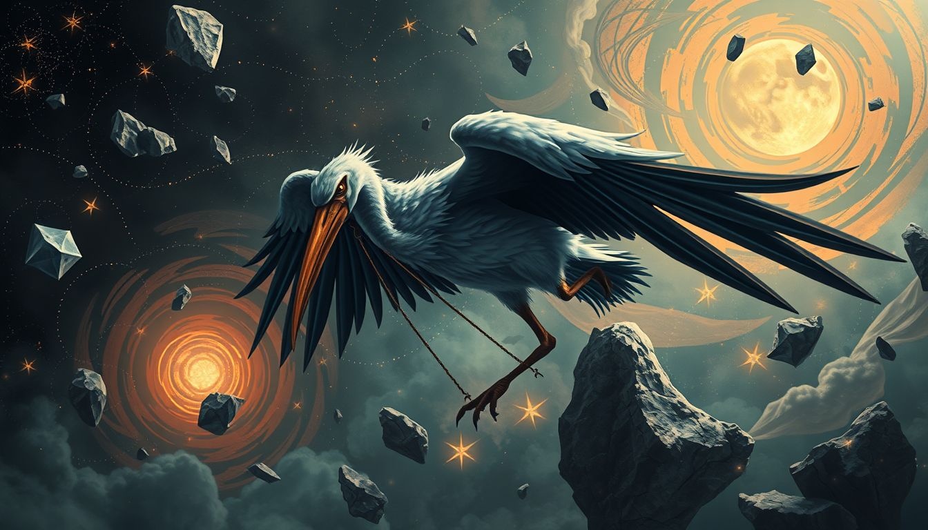 Een agressieve ooievaar in dromen symboliseert onderdrukte agressie en angst.