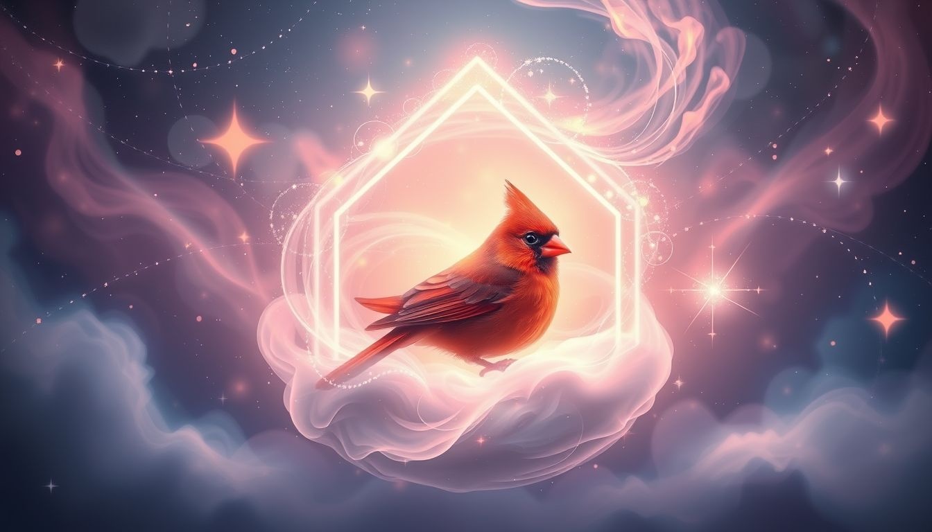 Een kardinaal in huis symboliseert geluk en spirituele bescherming.