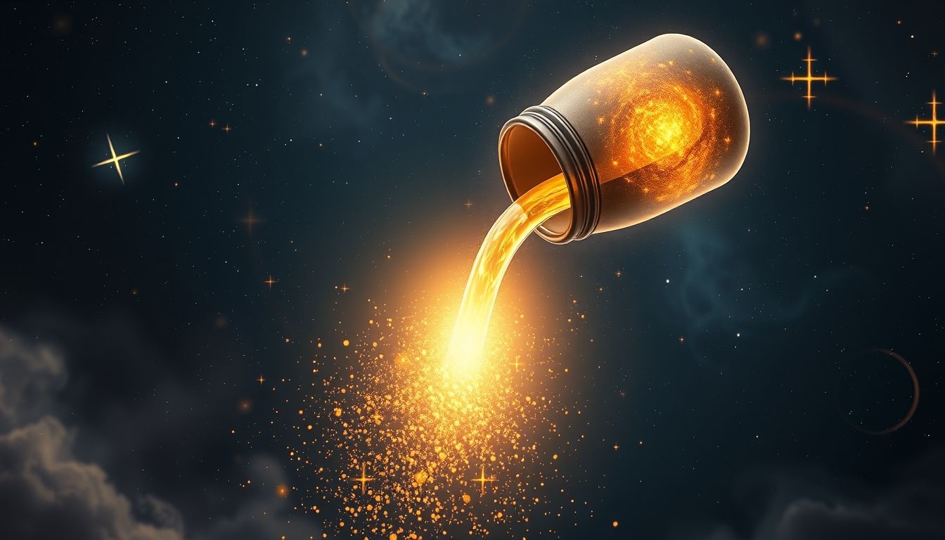 Een leeggedronken bierpul symboliseert het loslaten van zorgen.