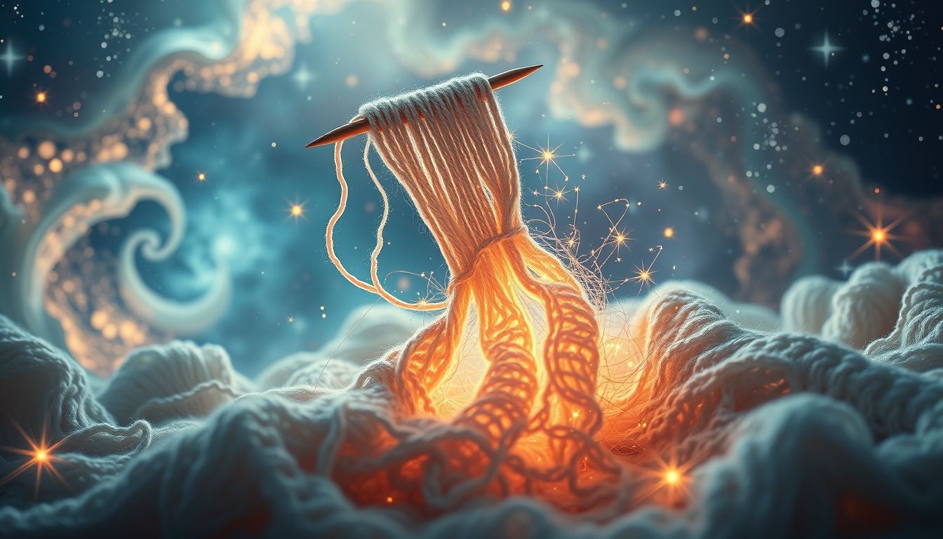 Een kapot breiwerk duidt op onderbroken creativiteit in dromen.