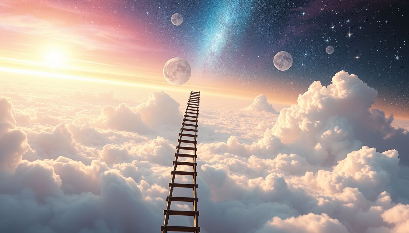 Een ladder die eindigt in de lucht symboliseert onbereikbare doelen.