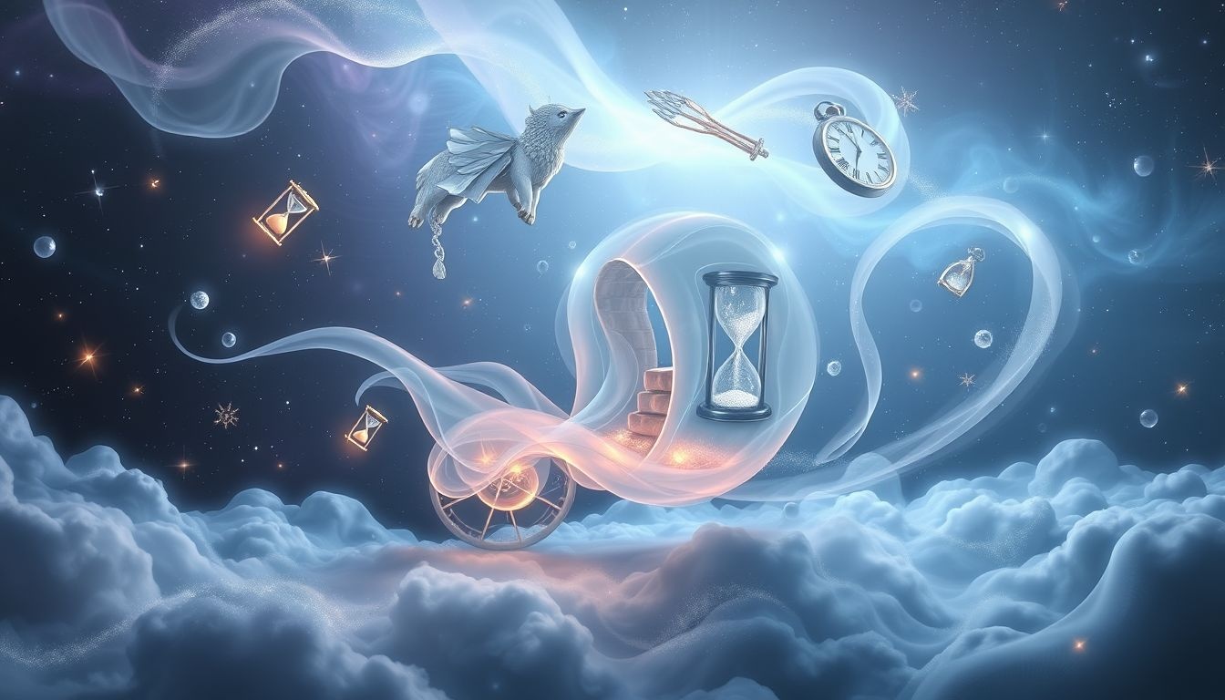 Een rouwwagen die achteruit rijdt symboliseert het herbeleven van verlies.