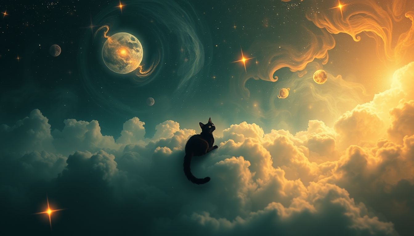 Een zwarte kat in dromen symboliseert mysterie en verborgen emoties.