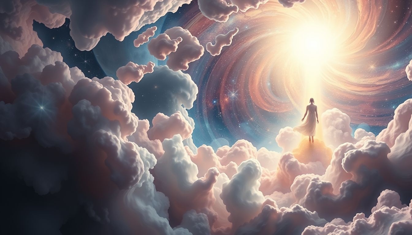 Dromen over terugkeren naar Godhead symboliseert spirituele verlichting en verbondenheid.