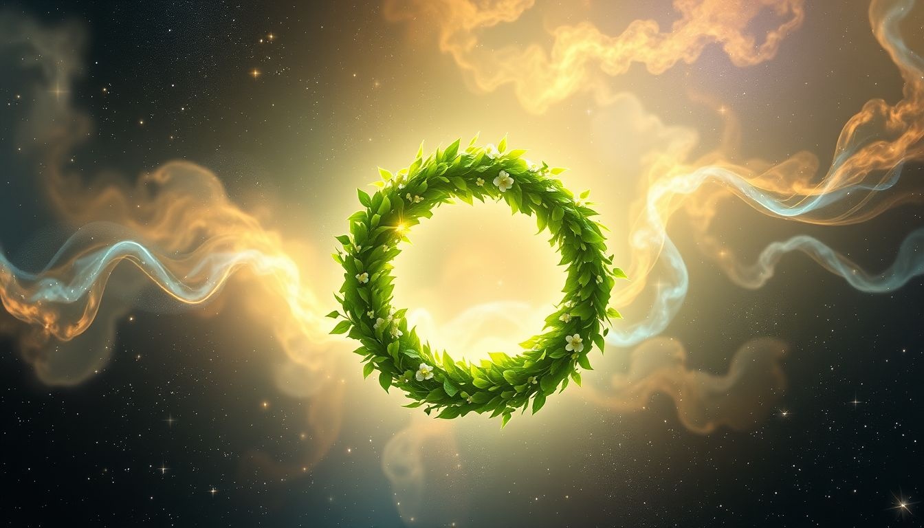 Een klimopkrans symboliseert eeuwige groei en verbondenheid in dromen.