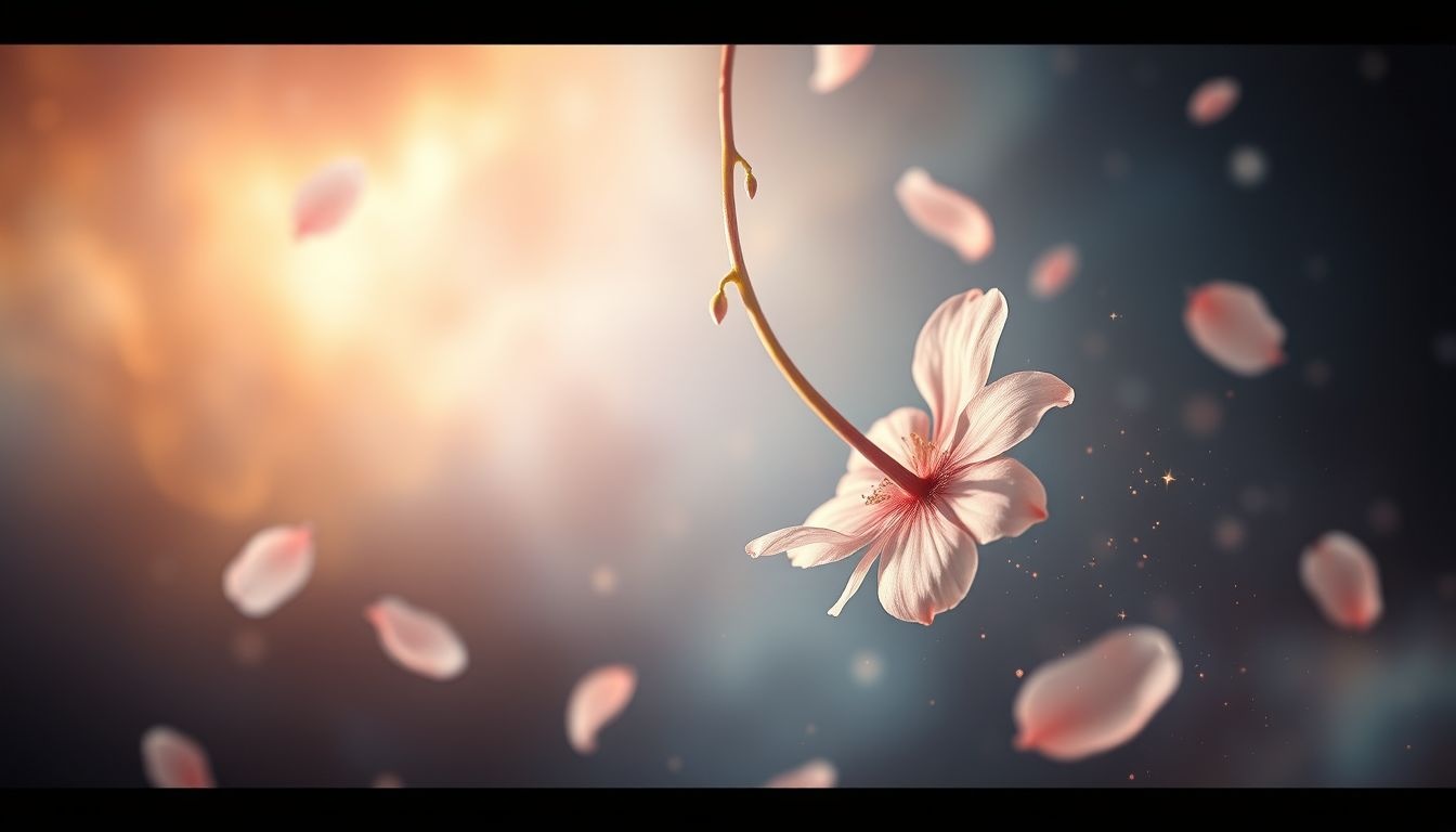 Knagen aan een bloem symboliseert vergankelijke schoonheid en innerlijke groei.