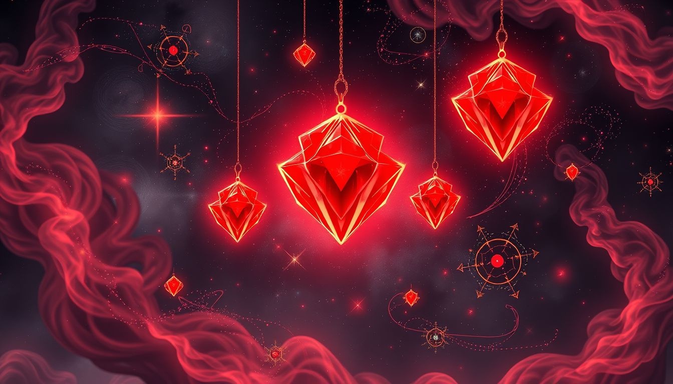 Scharlakenrode sieraden symboliseren vaak macht, liefde en luxe.