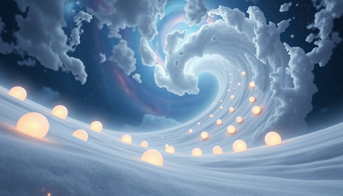 Sneeuwballen die rollen symboliseren toenemende spanningen en verlies controle.