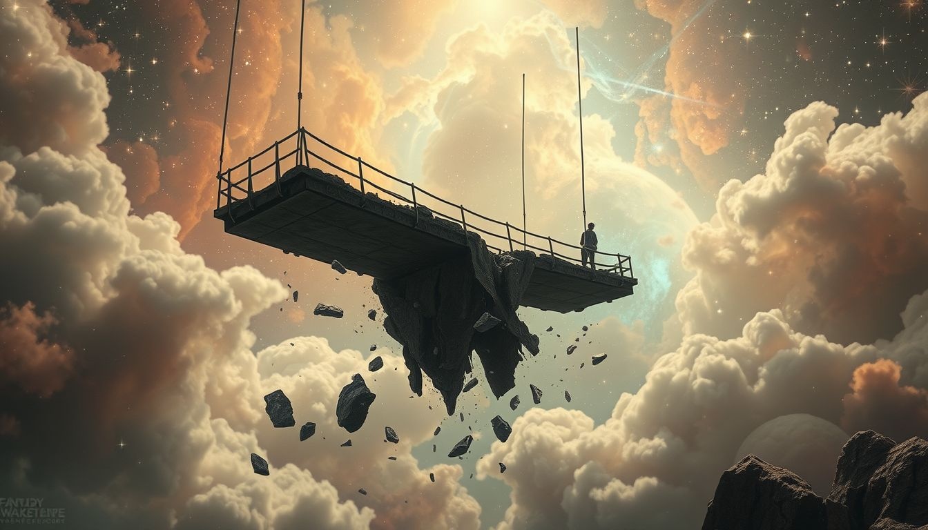 Een zwakke brug symboliseert kwetsbaarheid en belemmerde vooruitgang.