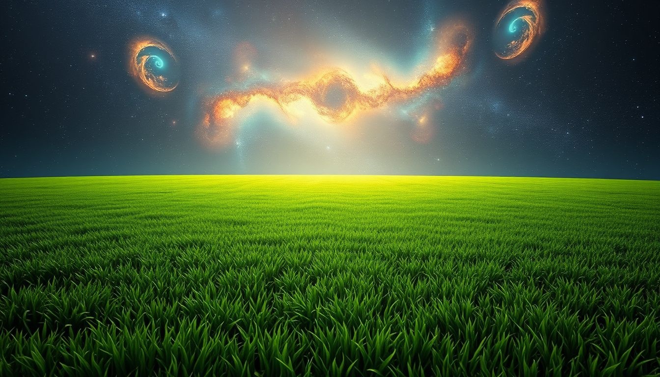 Een oneindig gazon symboliseert onbeperkte groei en mogelijkheden.