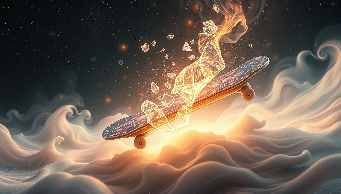 Dromen over een gebroken skateboard symboliseren obstakels in je vrijheid.
