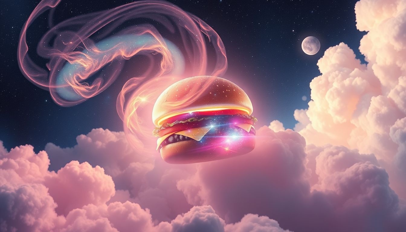 Dromen over een kaasburger symboliseert onverwachte plezierige verwennerij.
