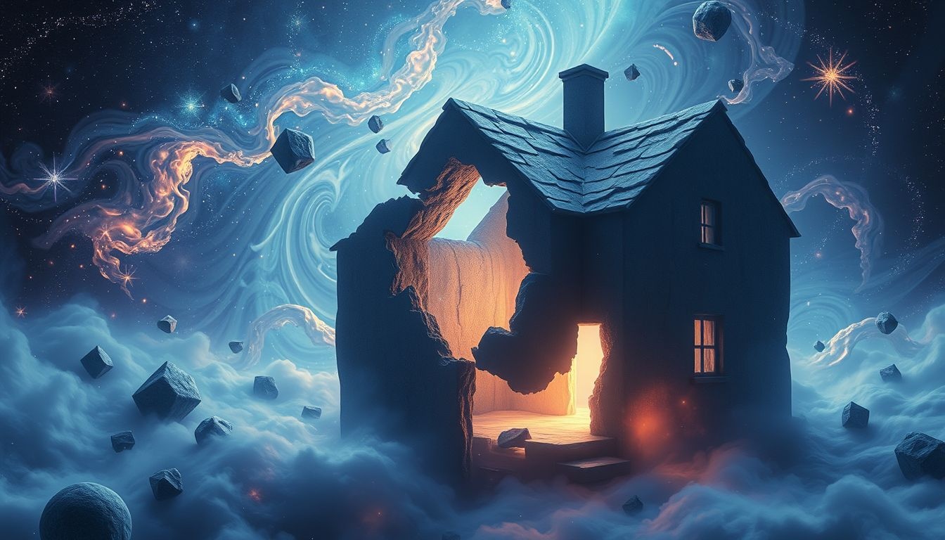 Dromen over een kapot huis symboliseren innerlijke onrust en kwetsbaarheid.