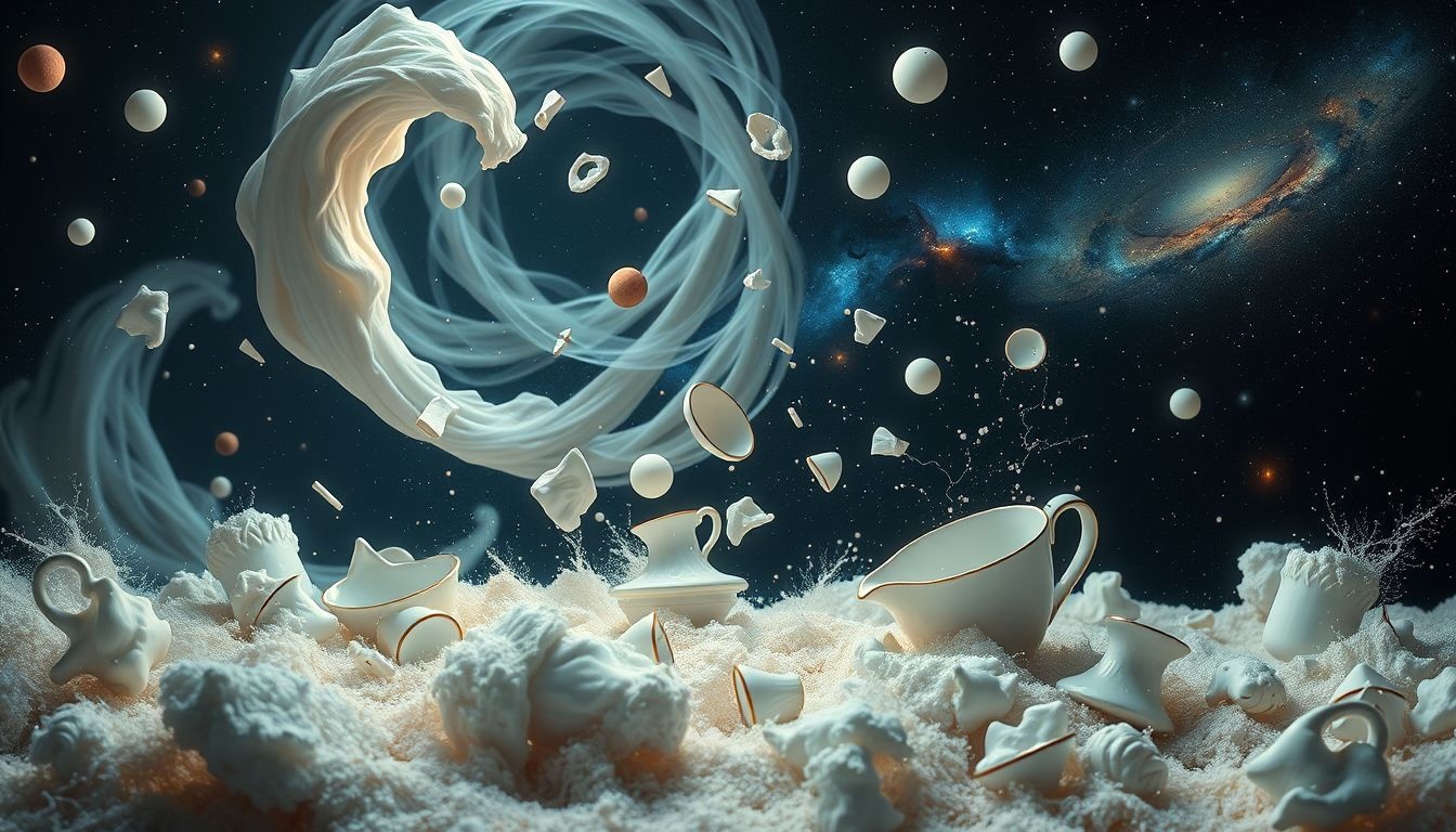 Dromen over rommelige koffieserviezen symboliseren innerlijke chaos en stress.
