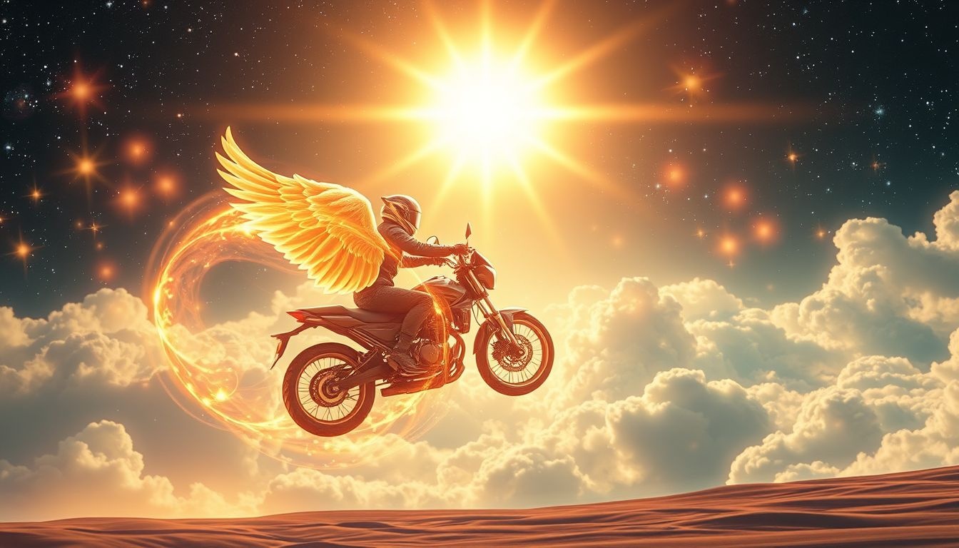 Dromen over motorrijden in de zon symboliseren vrijheid en nieuw begin.