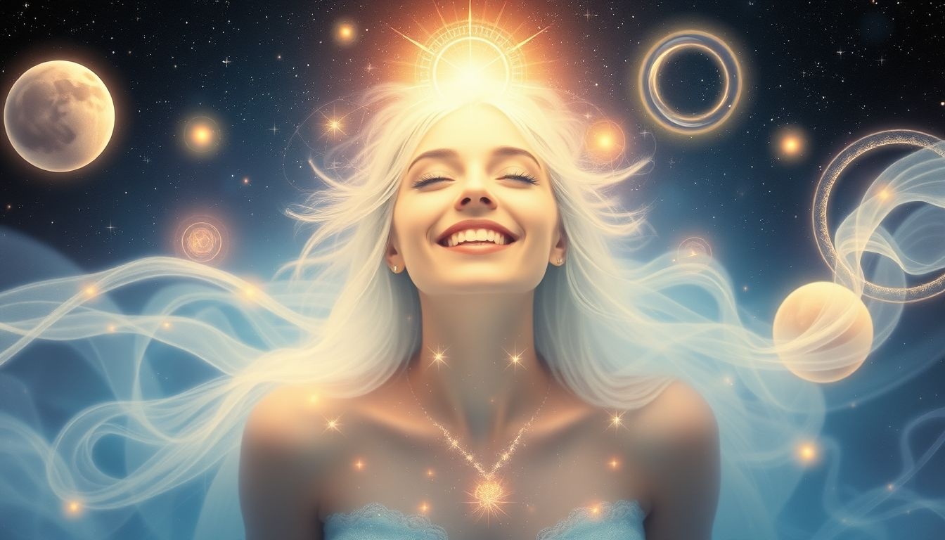 Een lachende Selene symboliseert hoop en innerlijke vreugde.
