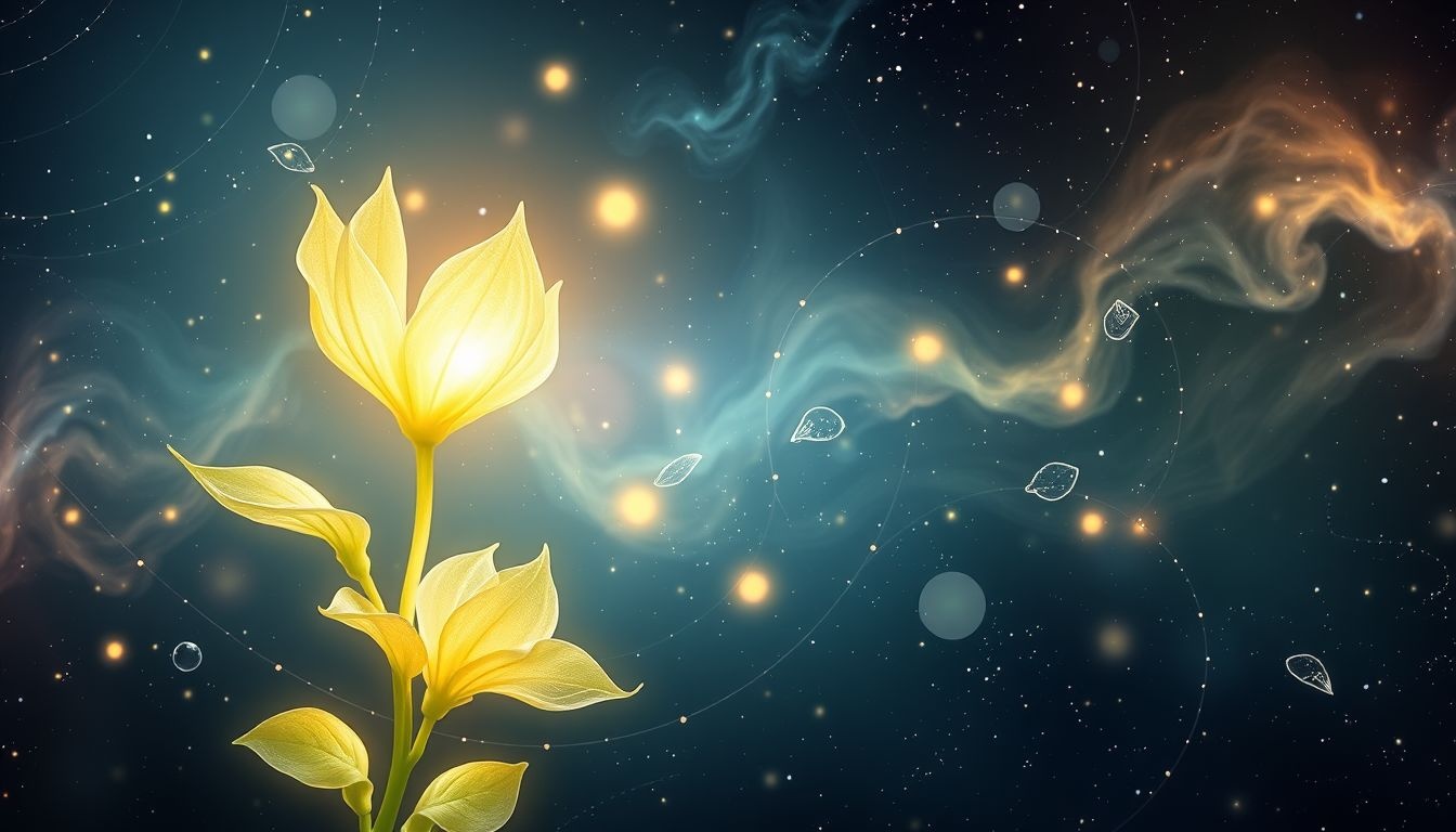 Een bloeiende sensitieve plant symboliseert groei en emotionele veerkracht.