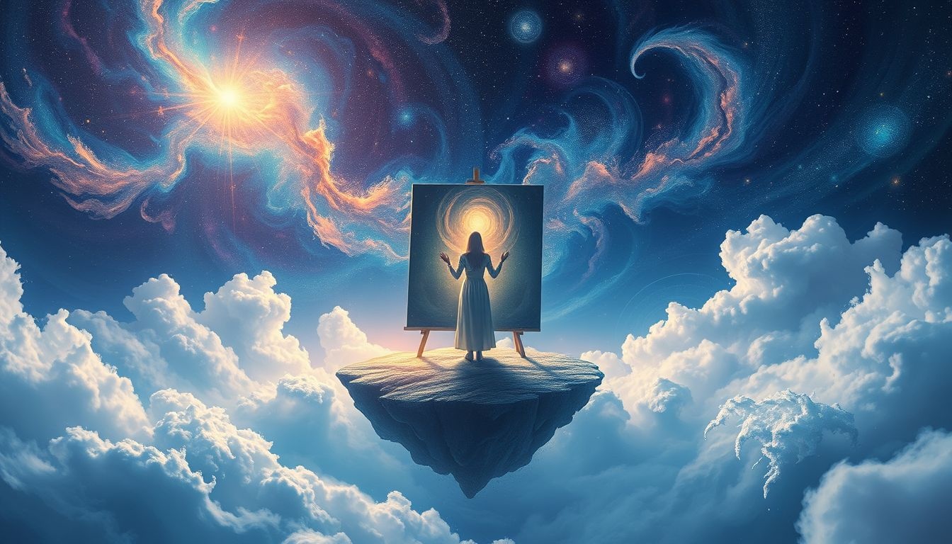 Een schilder zien schilderen symboliseert nieuwe creatieve inspiratie.