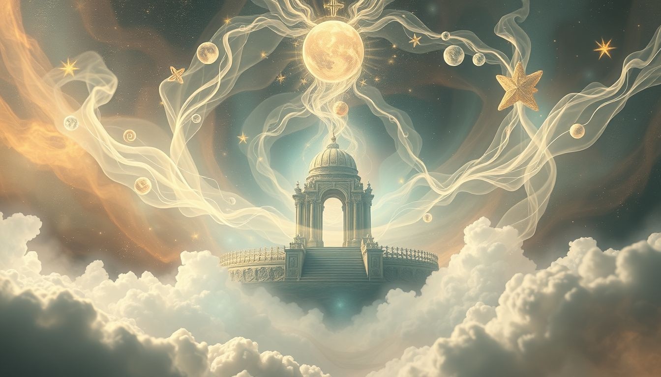 Channelen in een tempel symboliseert diepe spirituele verbinding en wijsheid.