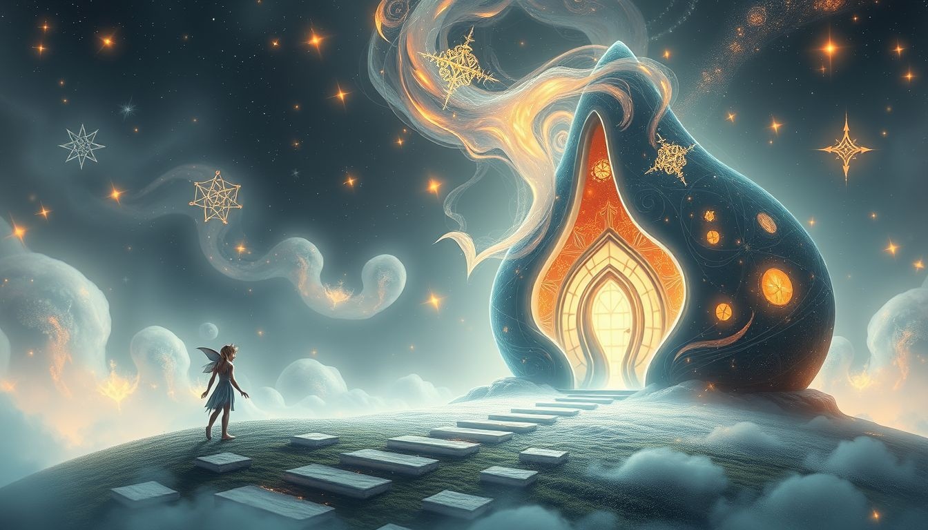 Een elf die thuis bezoekt symboliseert onverwachte inspiratie en bescherming.