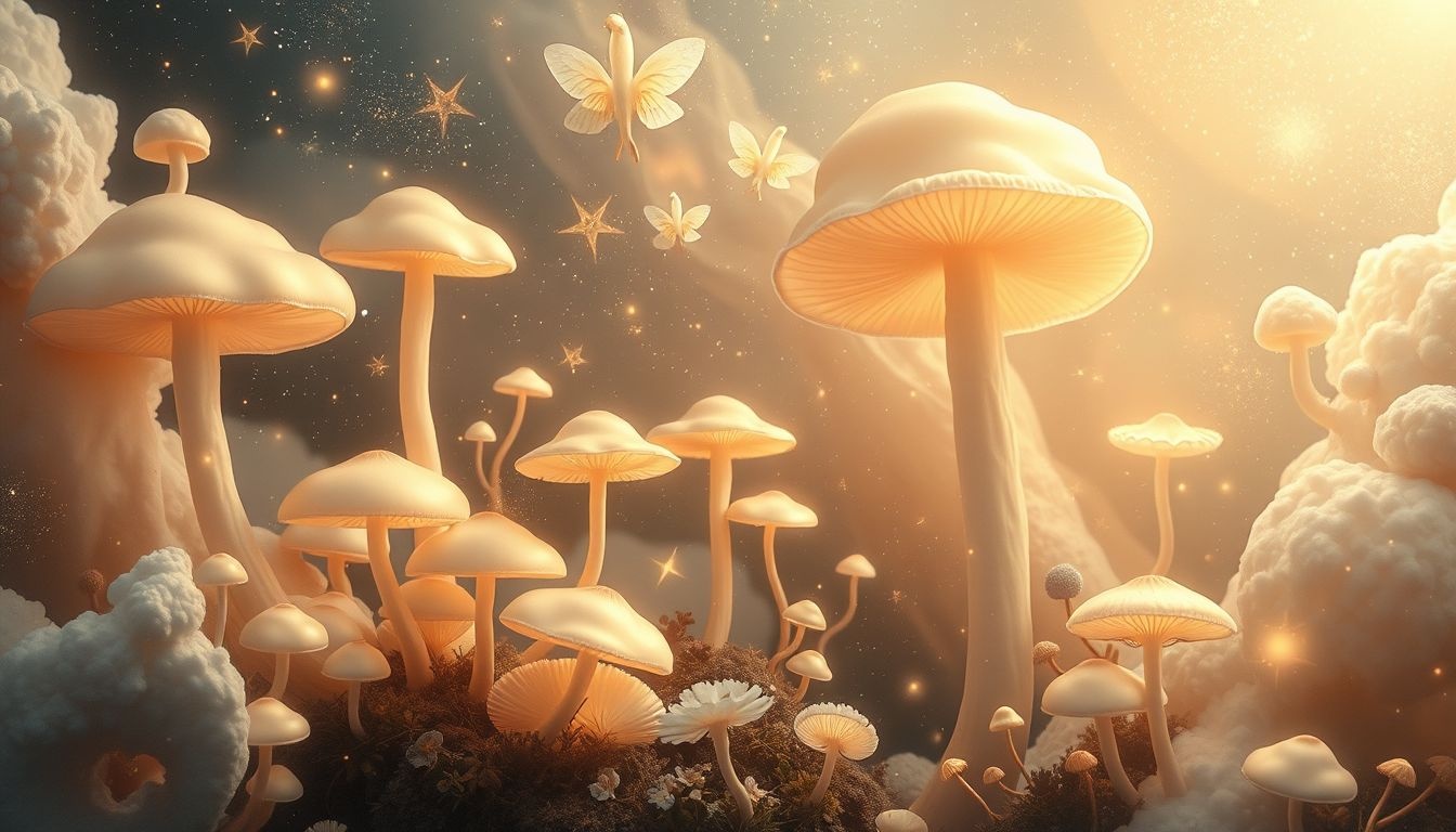 Bleekzwammen symboliseren vaak vergankelijkheid en verborgen levensfasen samen.