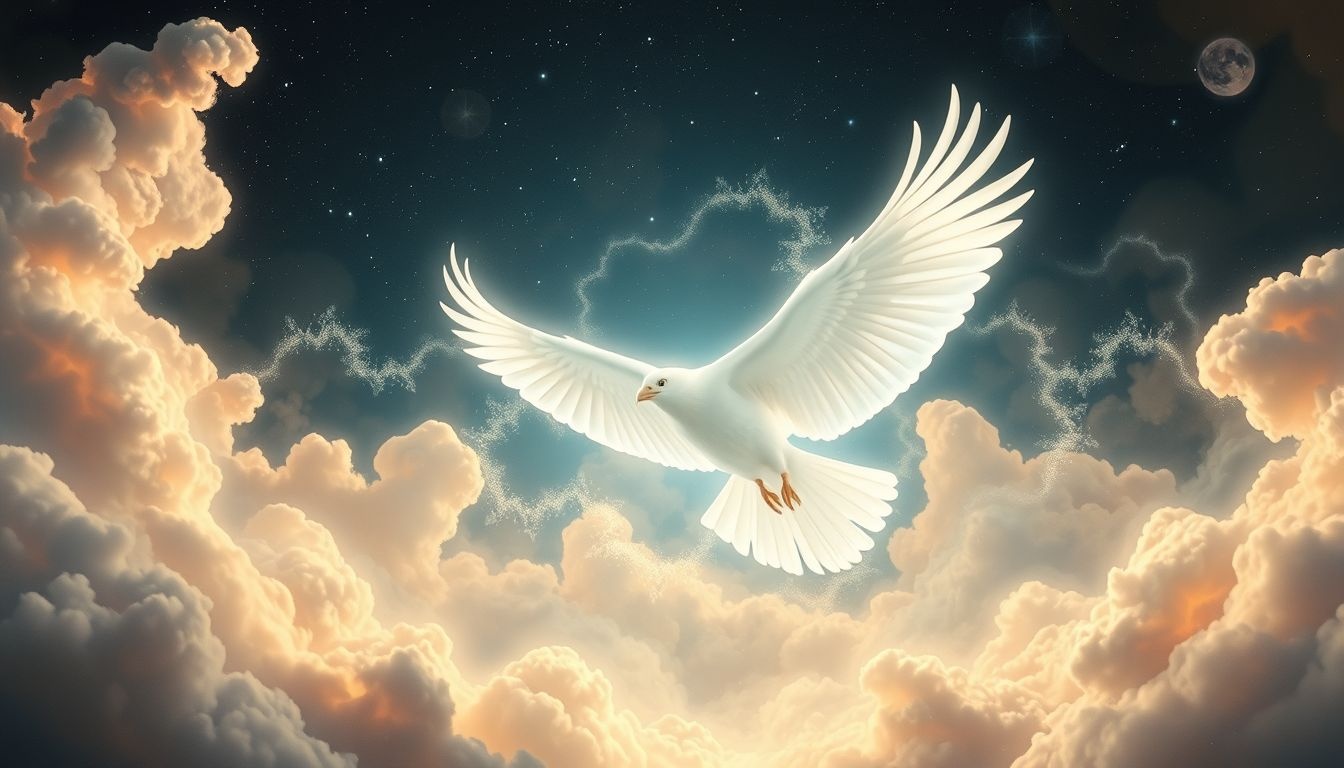 Een witte lammergier symboliseert zuiverheid en spirituele transformatie.