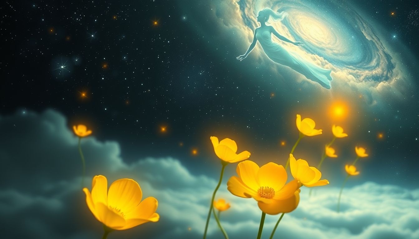 Droom 17 symboliseert onrust door voortdurend achtervolgende boterbloemen.