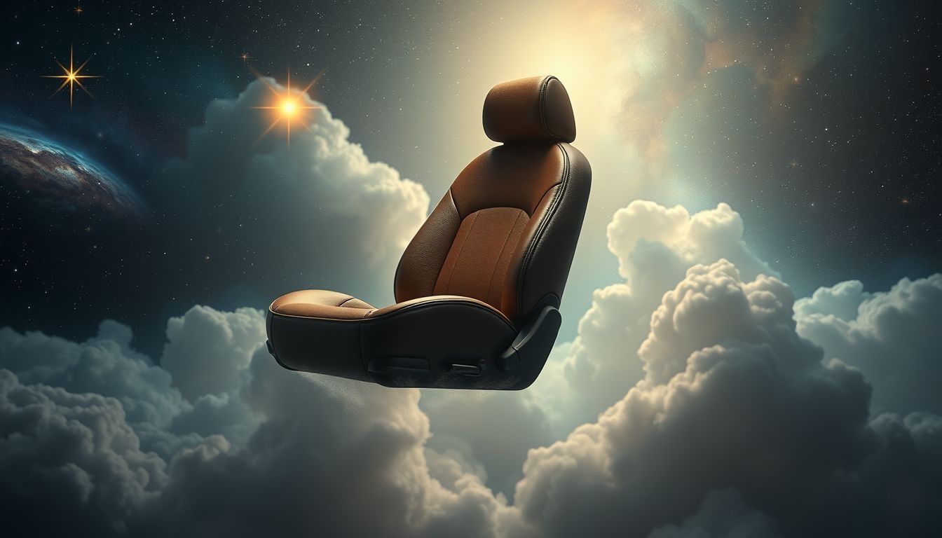 Een autostoel van Russisch leer symboliseert luxe en bescherming.