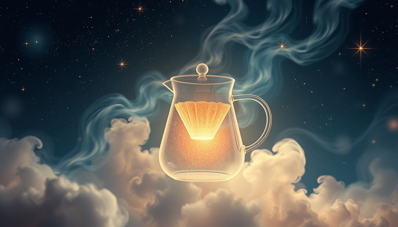 Een koffiepot met filter symboliseert helderheid en nieuwe inzichten.