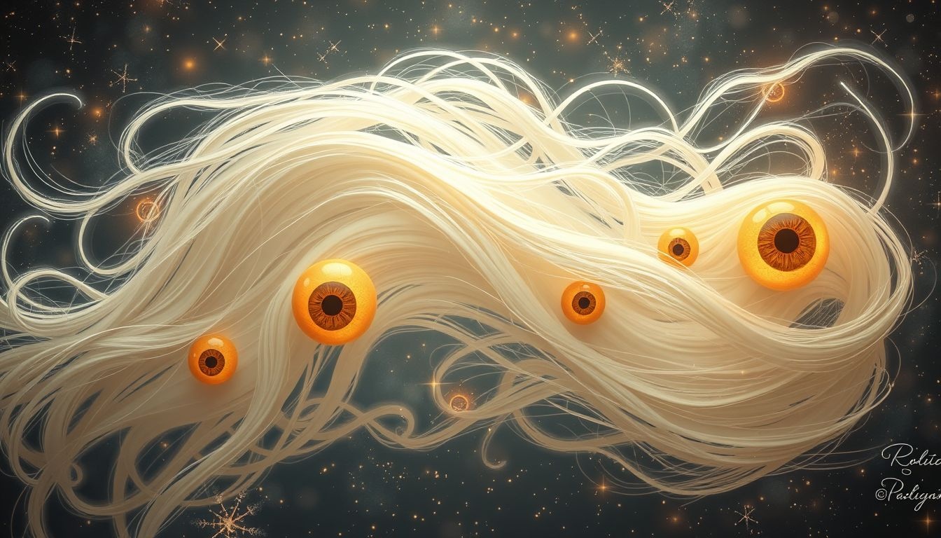 Lichtblond haar met bruine ogen symboliseert innerlijke kracht en warmte.