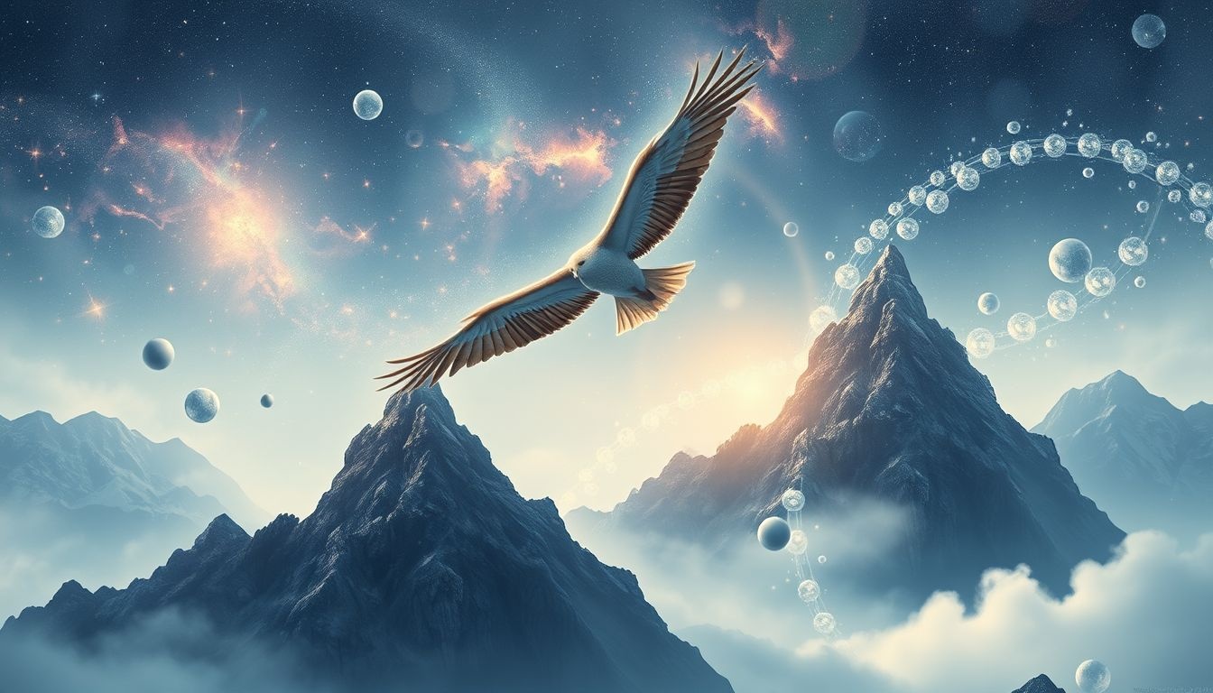 Een lammergier symboliseert hernieuwde kracht en spirituele bevrijding.