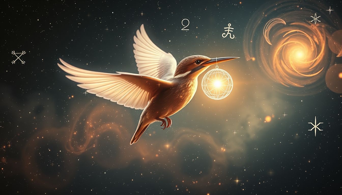 Een ijsvogel symboliseert vaak een positieve boodschap of hoop.