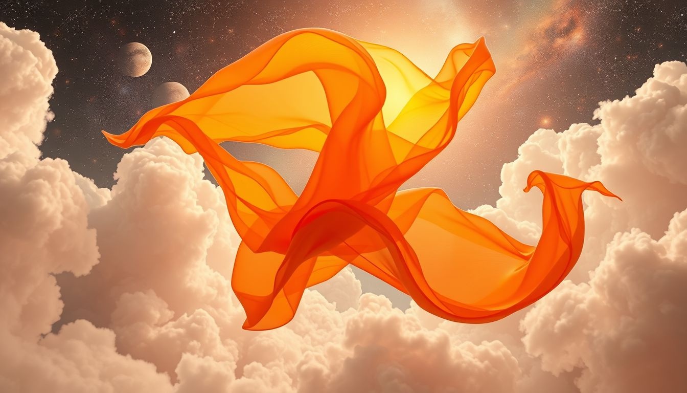 Dromen over oranje sportkleding symboliseert kracht, energie en sportiviteit.