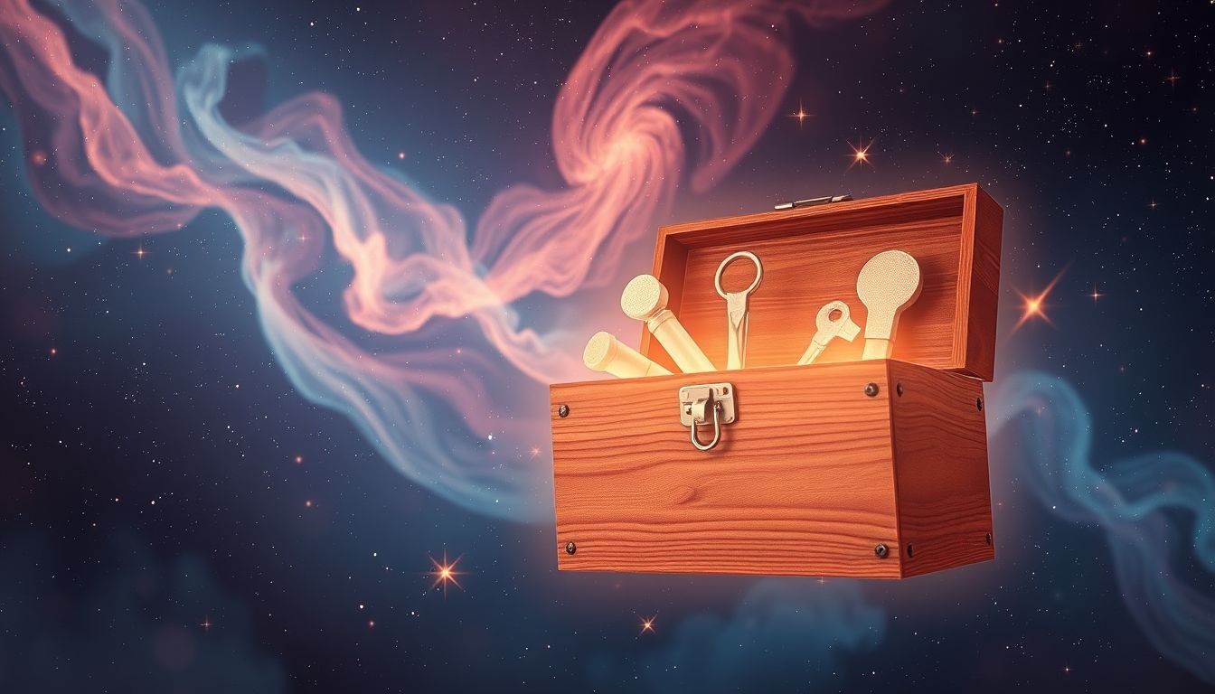 Een kersenhouten gereedschapskist symboliseert verborgen talenten en mogelijkheden.