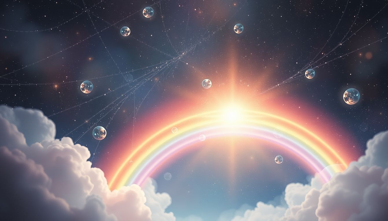 Een regenboog in droom leidt naar onverwachte rijkdom en geluk.
