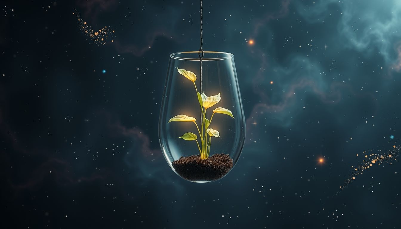 Een sensitieve plant in pot symboliseert kwetsbaarheid en zelfbescherming.