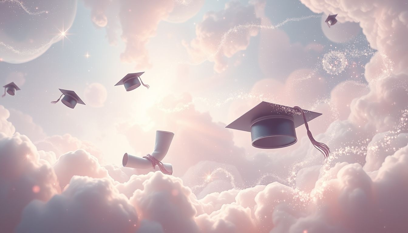 Dromen over afstuderen in onbekende omgeving symboliseert nieuwe levensfases.