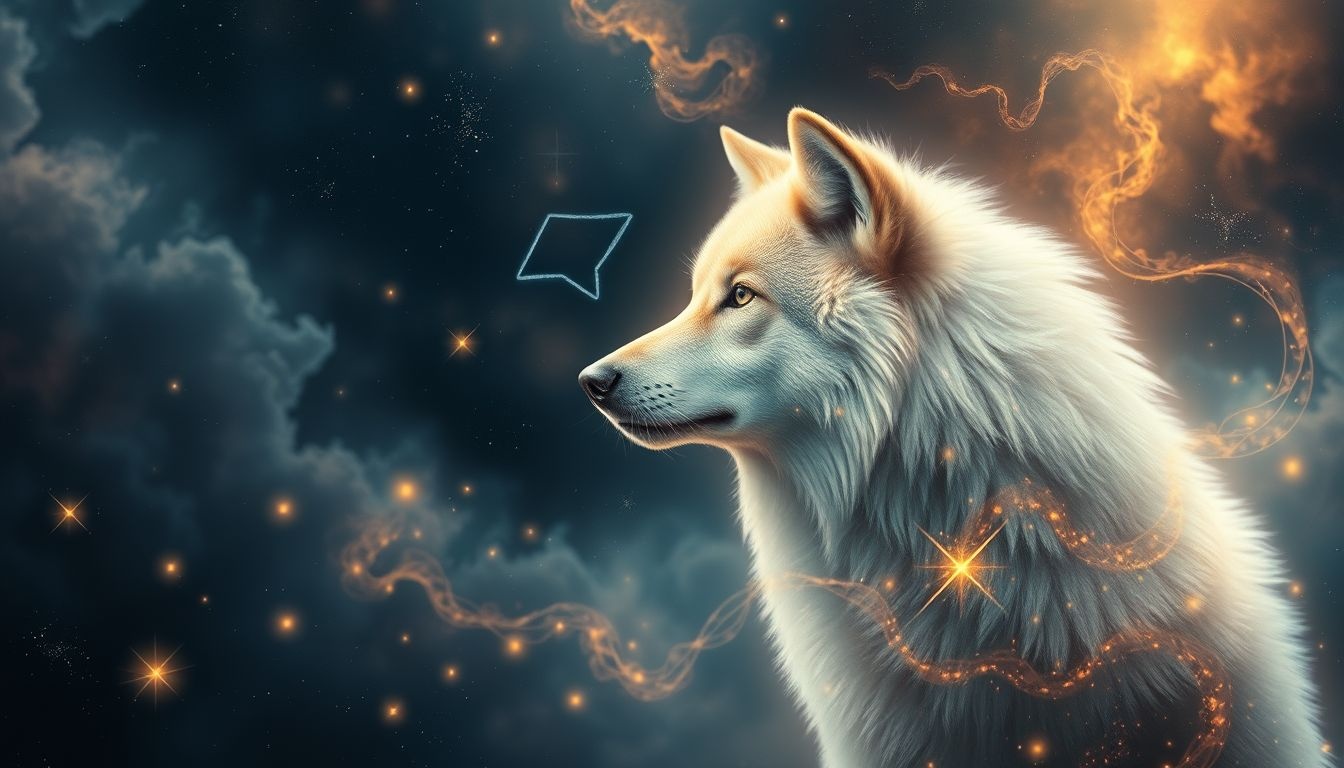 Een sprekende wolf symboliseert innerlijke kracht en verborgen intuïtie.
