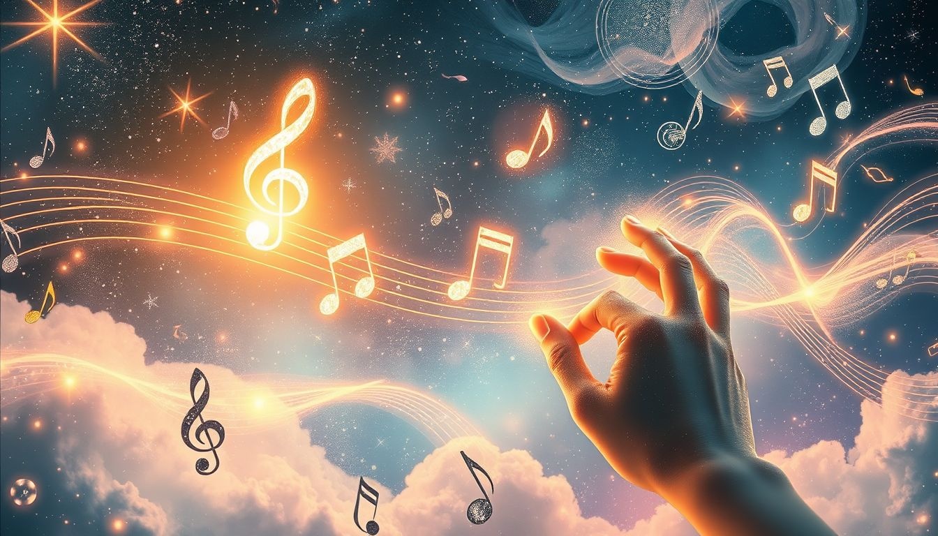 Dromen over muziek schrijven symboliseert creatieve inspiratie en emotionele expressie.