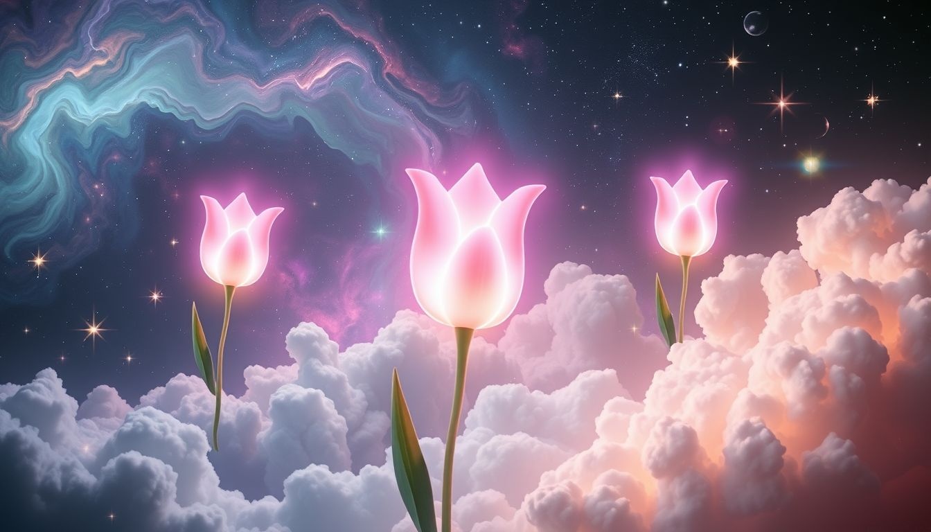 Dromen over neon tulpen symboliseren levendige creativiteit en innerlijke energie.