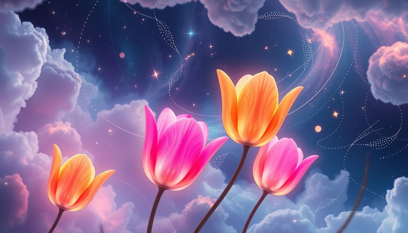 Dromen over veelkleurige tulpen symboliseren vreugde en creatieve inspiratie.