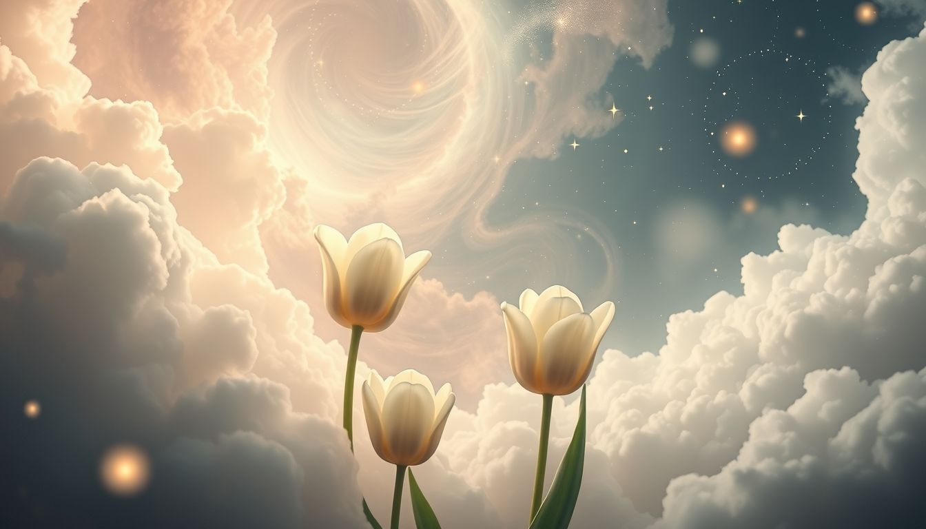 Witte tulpen symboliseren in dromen vaak zuiverheid en vrede.