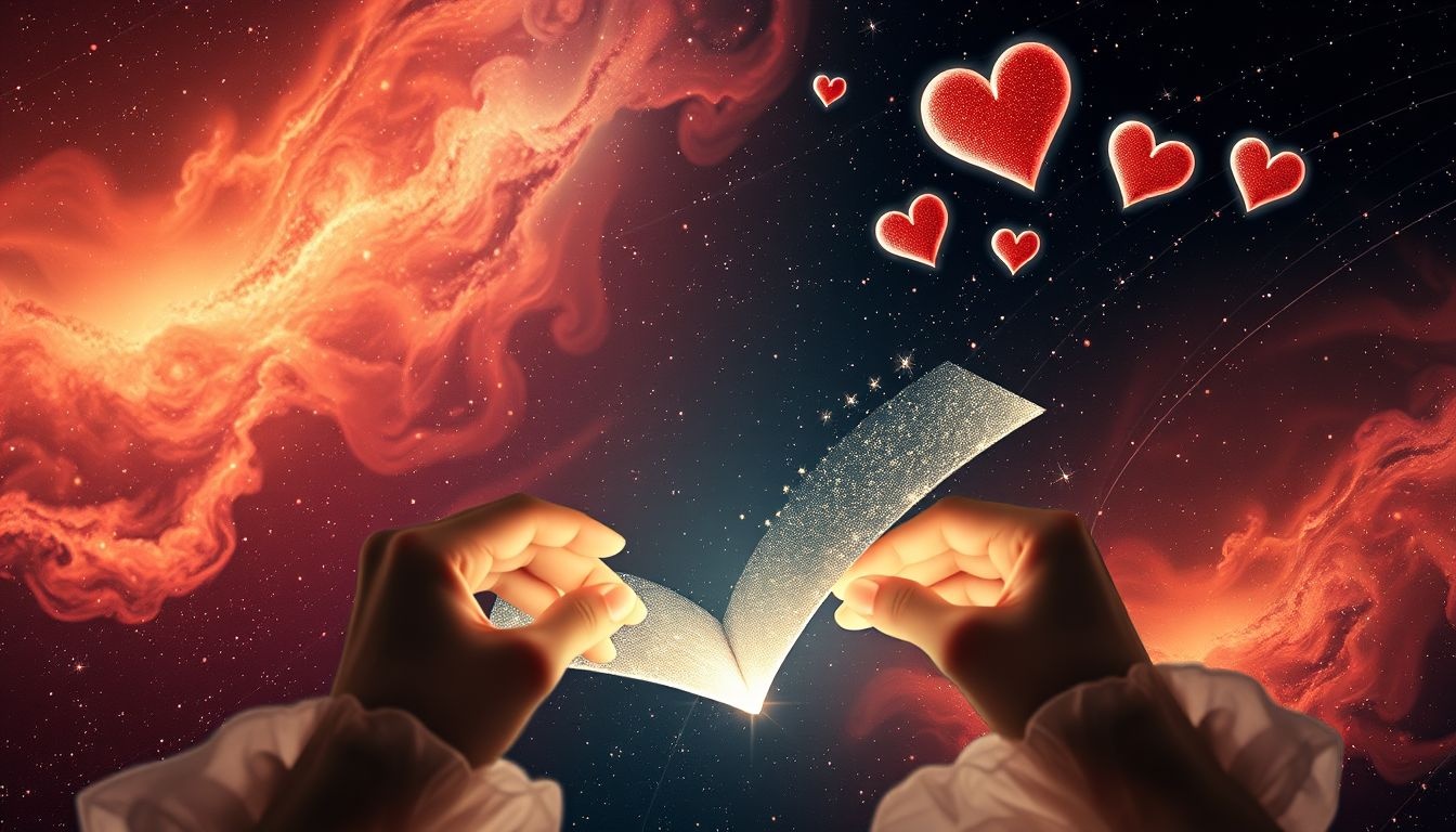 Een valentijnsbrief schrijven symboliseert verlangens en verborgen emoties.